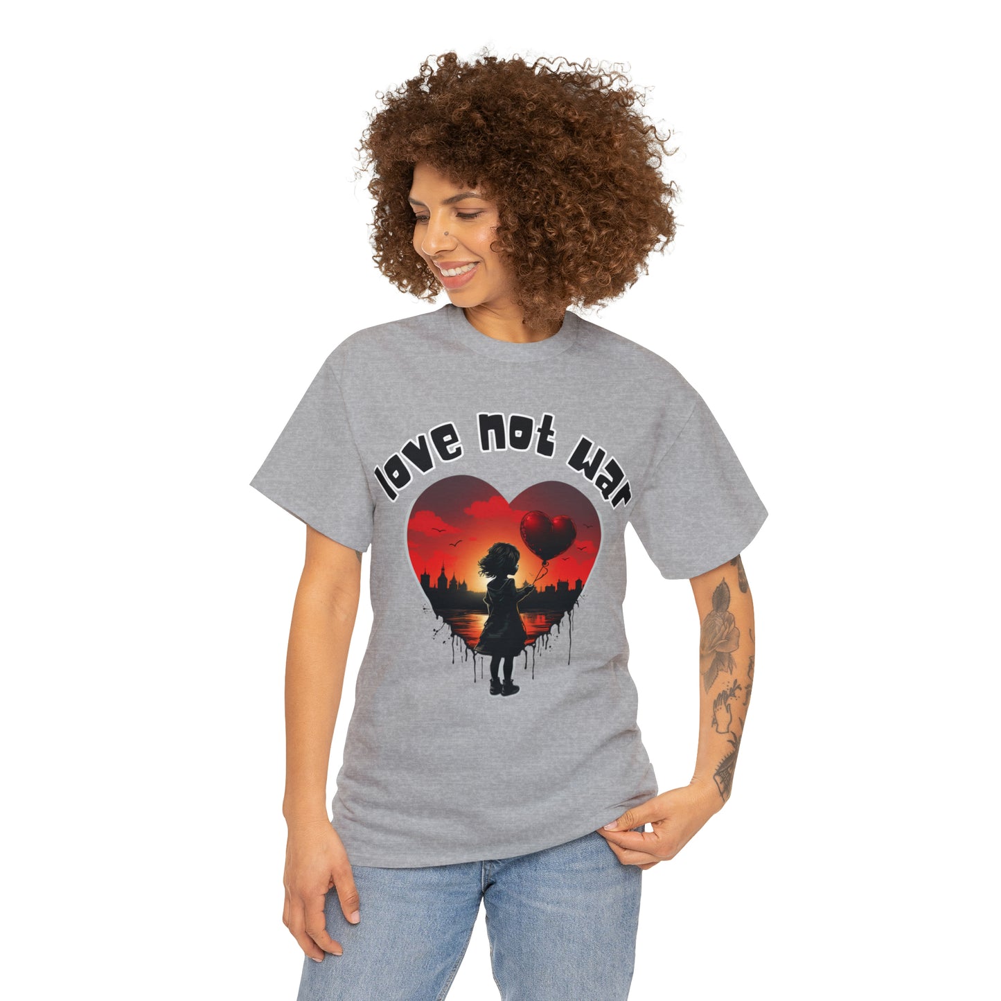 Unisex love not war Heavy Cotton Tee