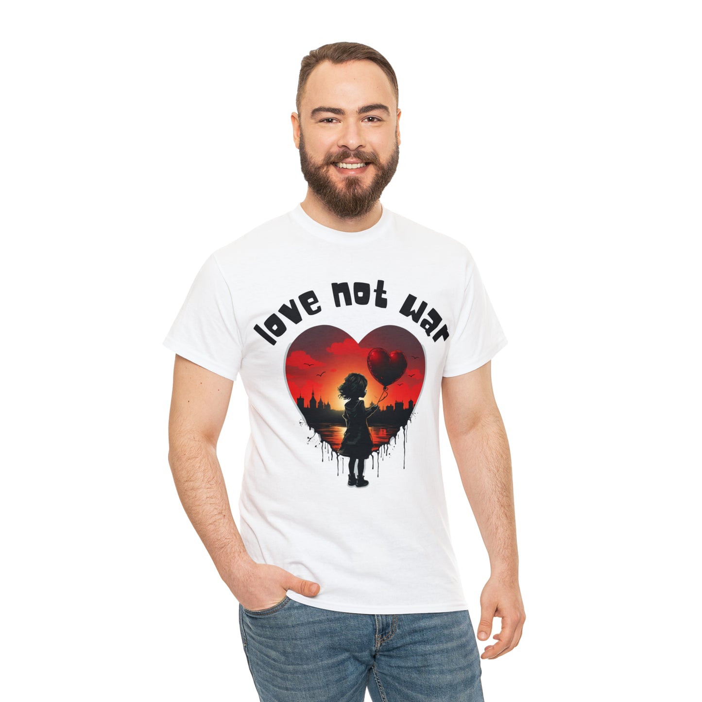 Unisex love not war Heavy Cotton Tee