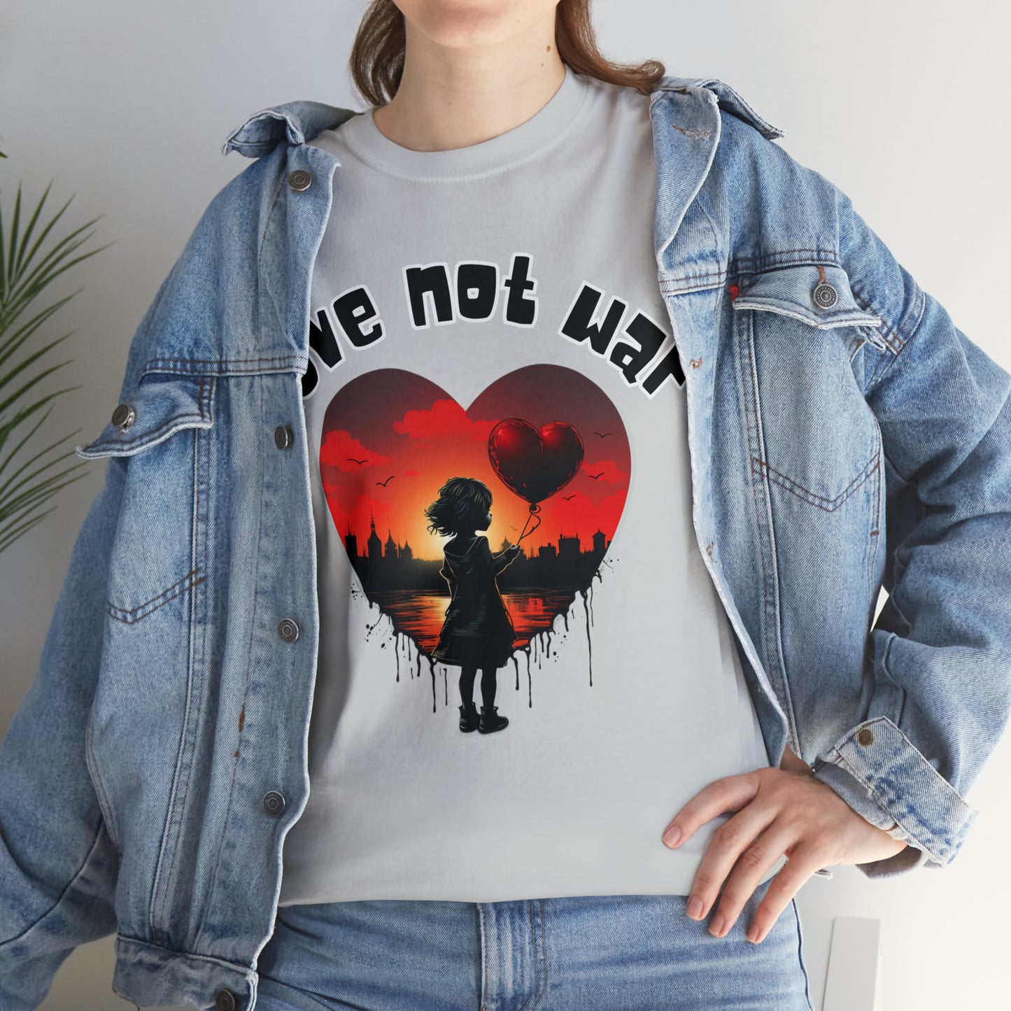 Unisex love not war Heavy Cotton Tee