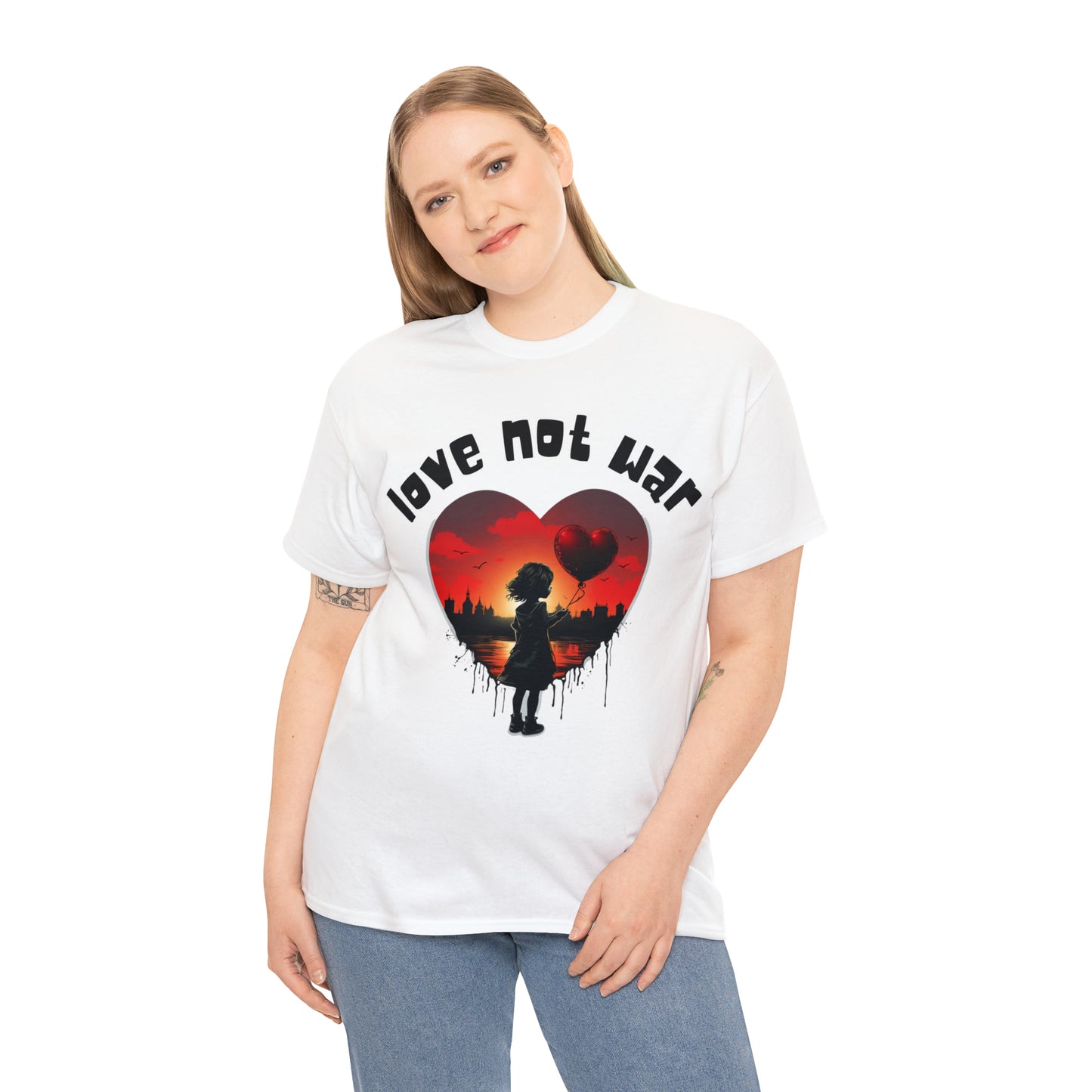 Unisex love not war Heavy Cotton Tee