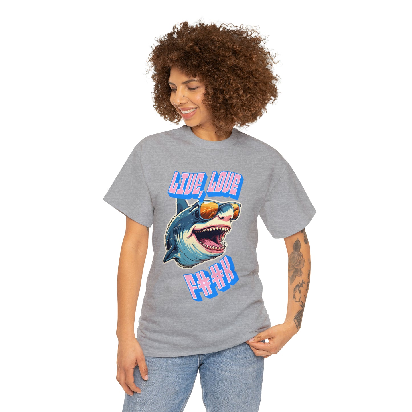 Unisex shark Heavy Cotton Tee