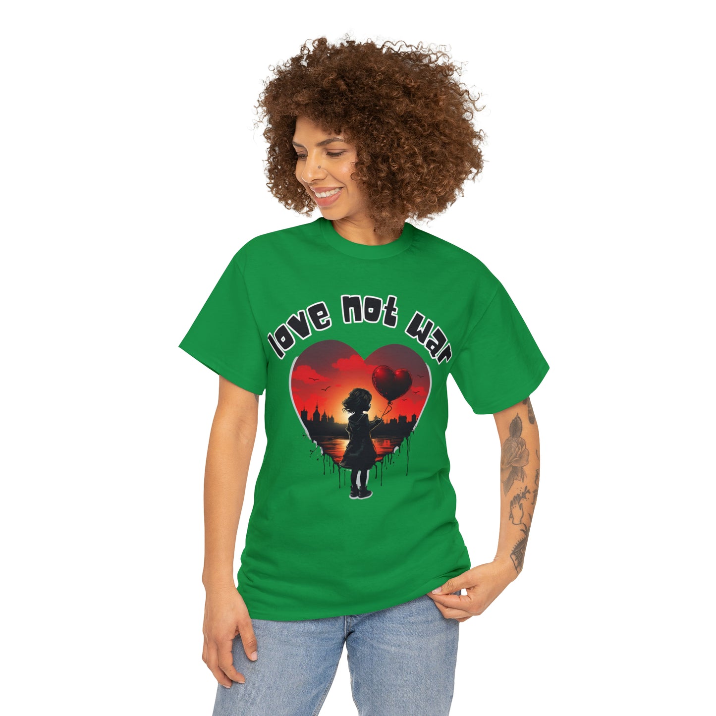 Unisex love not war Heavy Cotton Tee