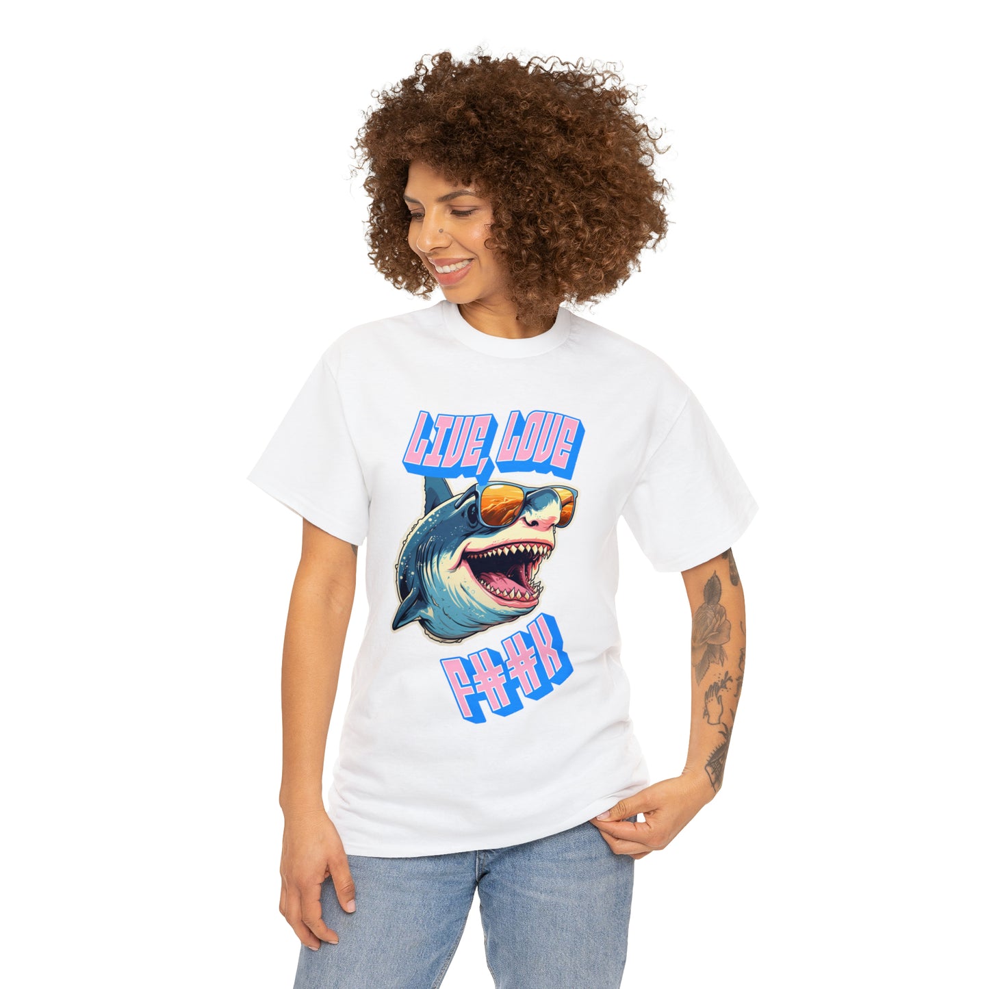 Unisex shark Heavy Cotton Tee