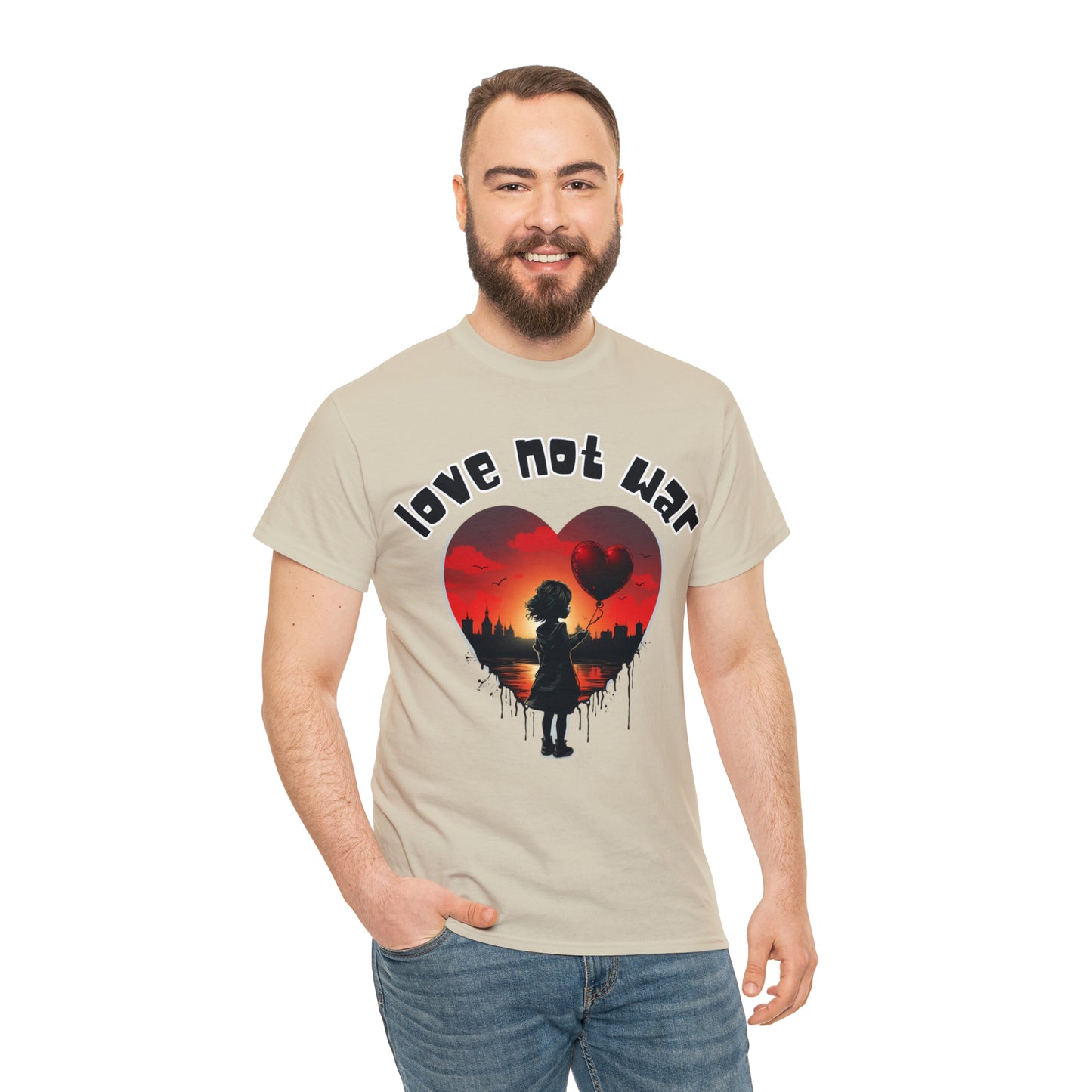 Unisex love not war Heavy Cotton Tee