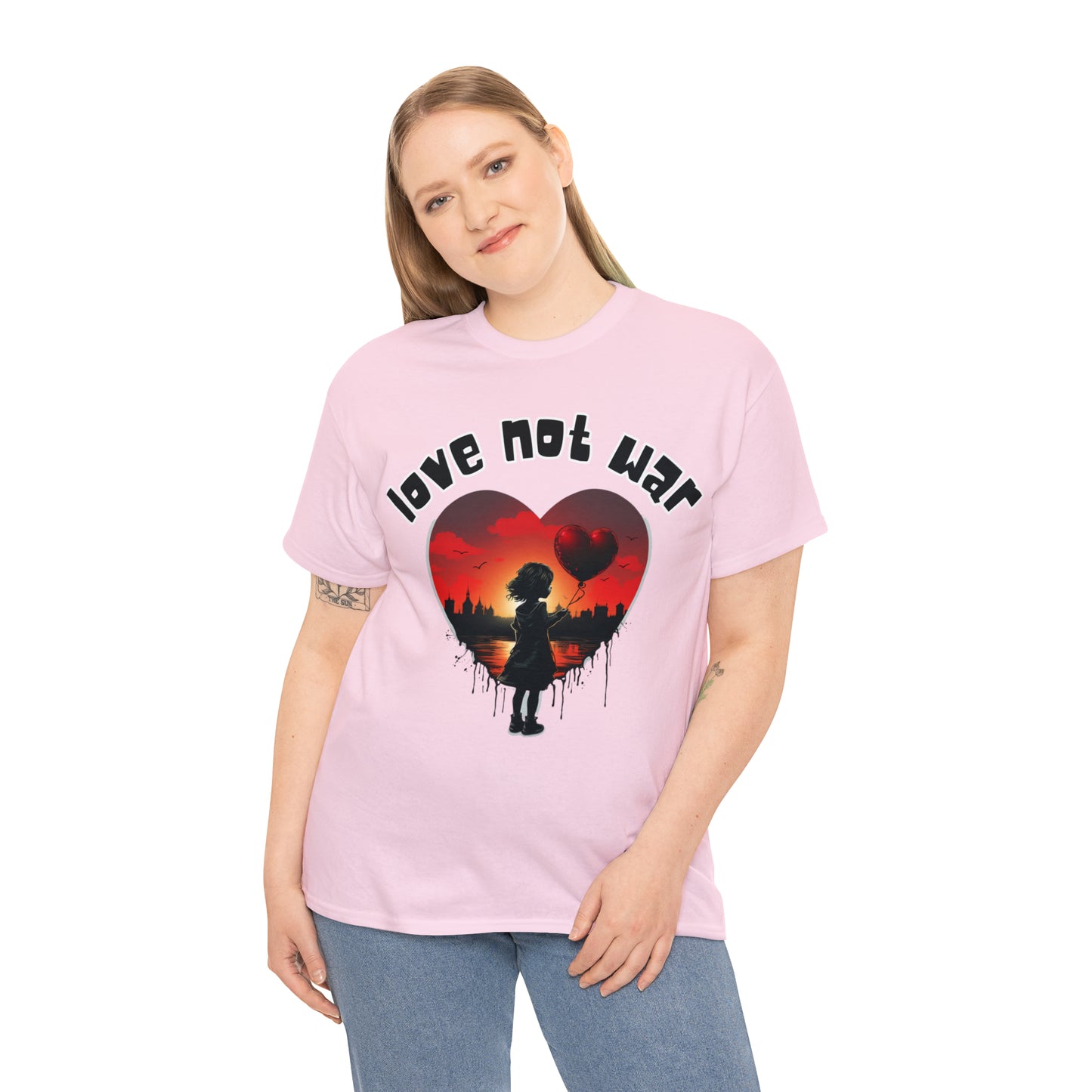 Unisex love not war Heavy Cotton Tee