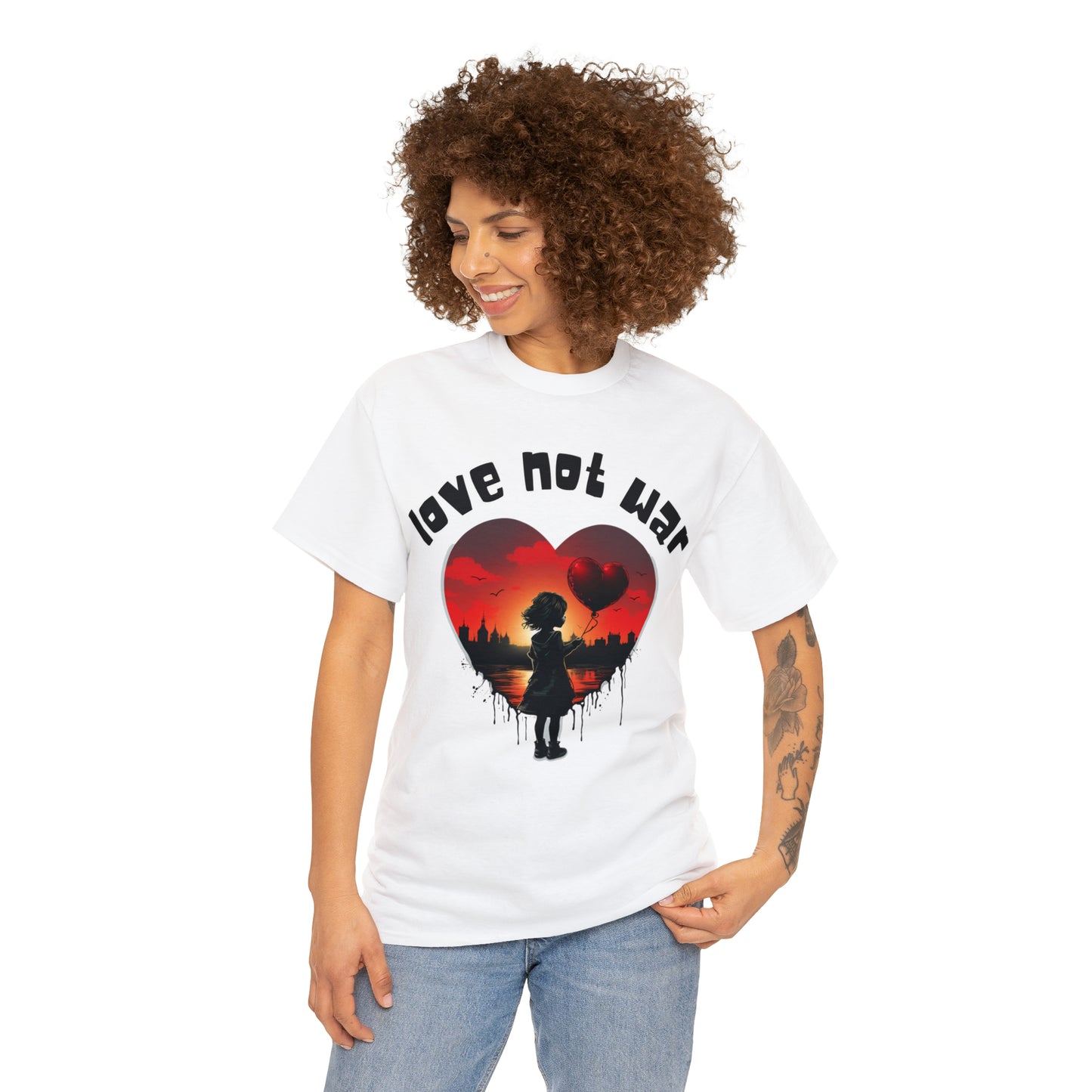 Unisex love not war Heavy Cotton Tee