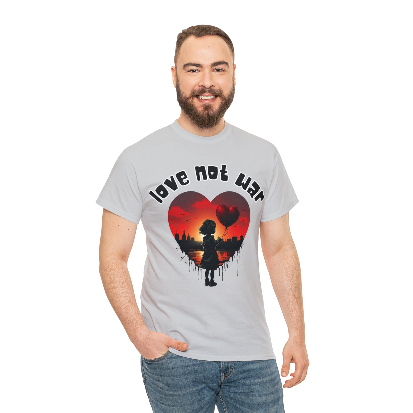 Unisex love not war Heavy Cotton Tee