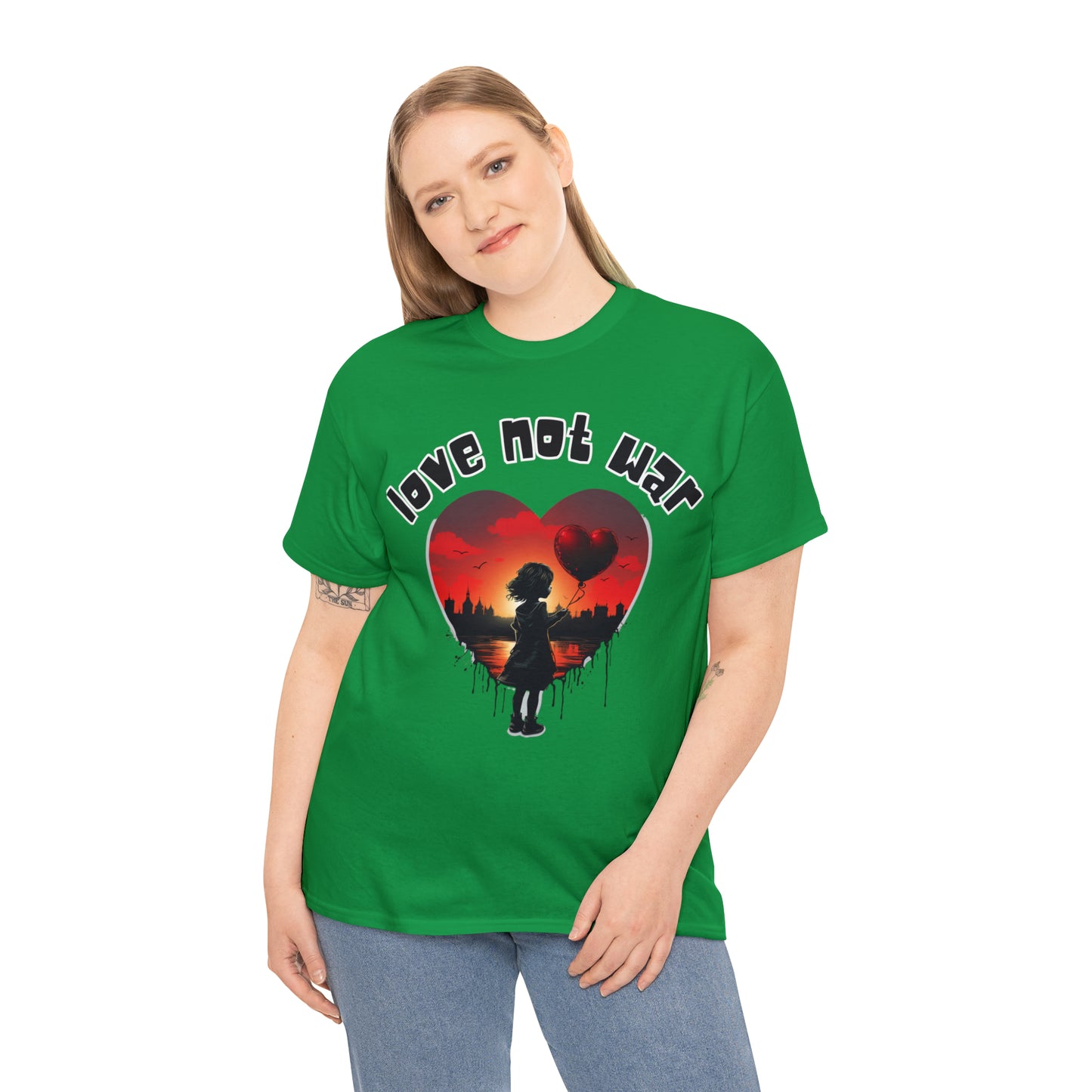 Unisex love not war Heavy Cotton Tee