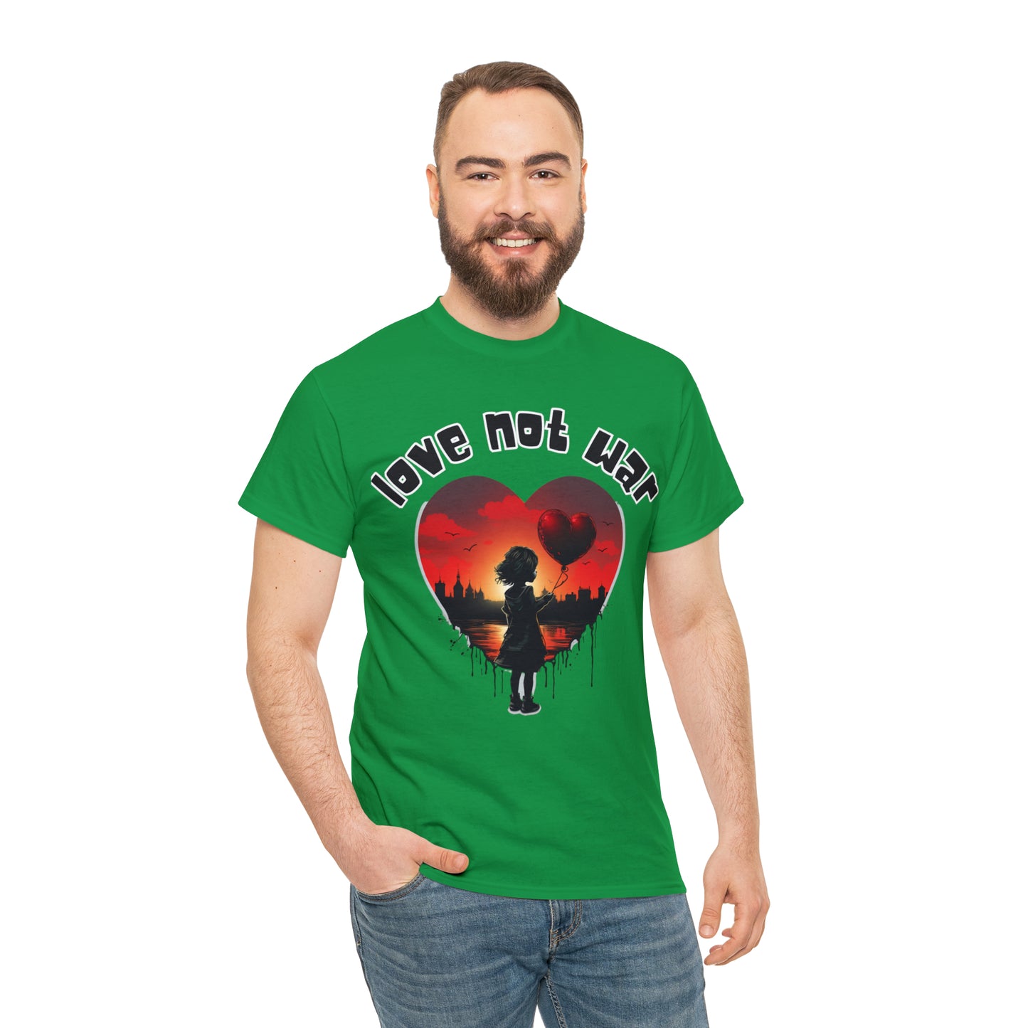 Unisex love not war Heavy Cotton Tee