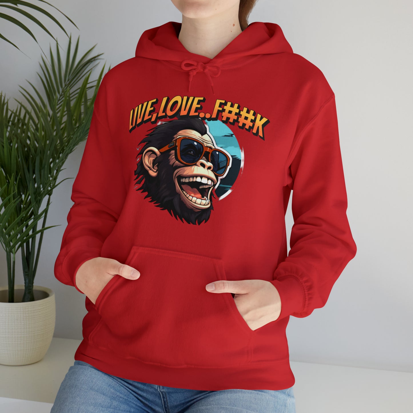 Unisex happy monkey Heavy Blend™ Hooded Sweatshirt