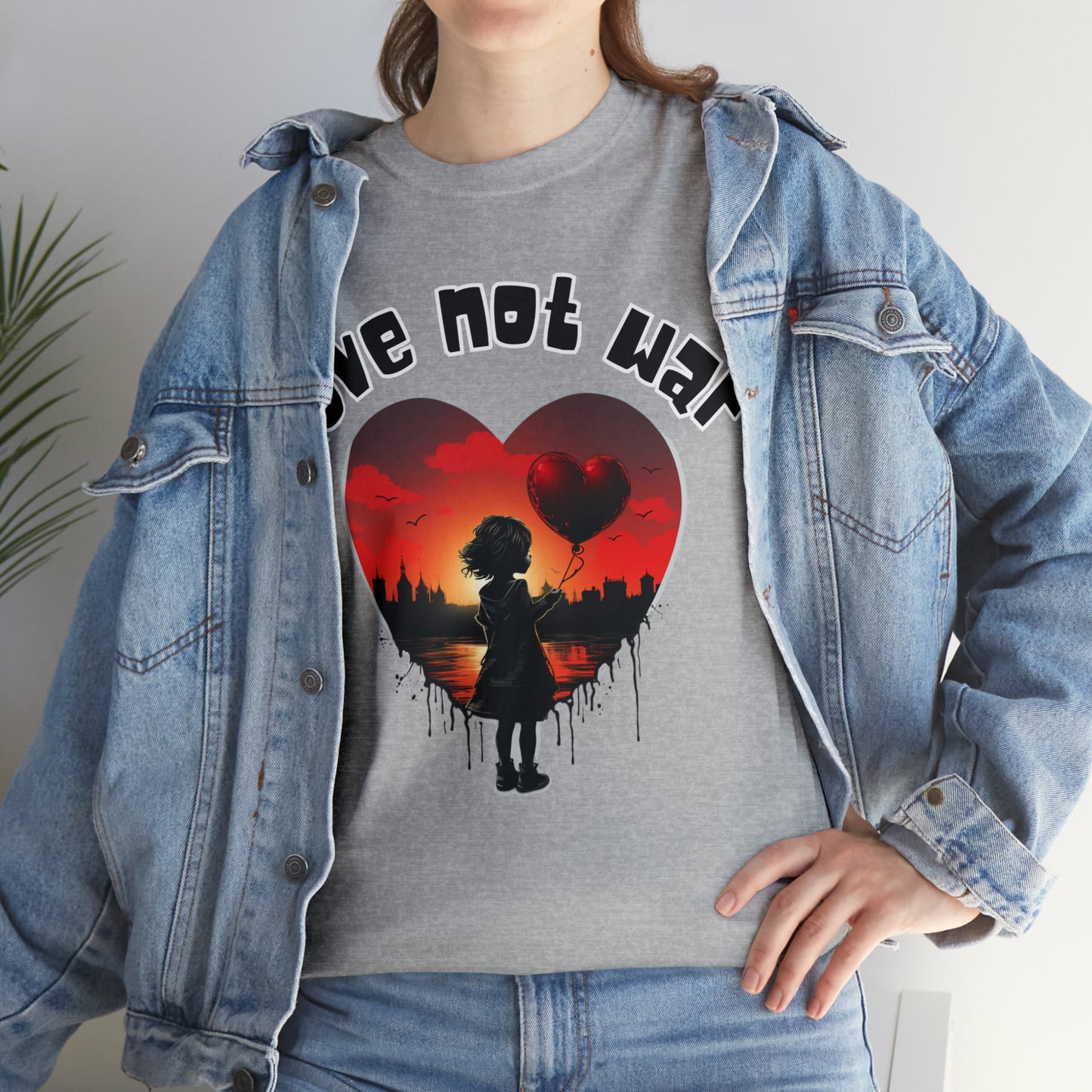 Unisex love not war Heavy Cotton Tee