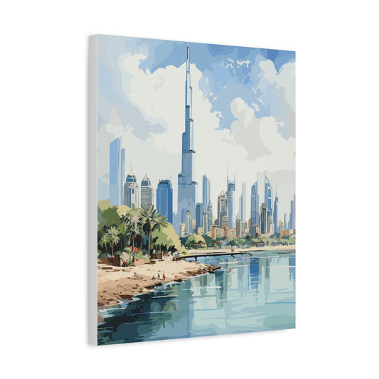 Dubai skyline,Matte Canvas, Stretched, 1.25"