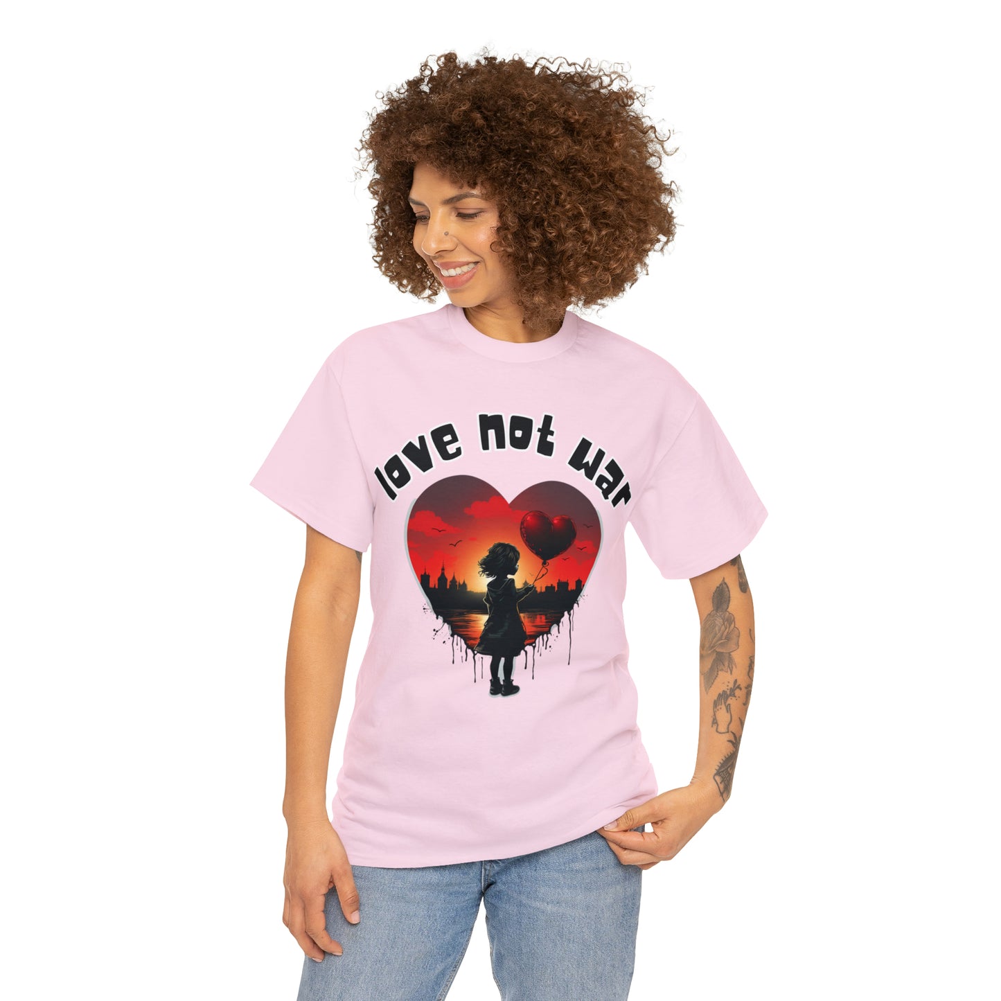 Unisex love not war Heavy Cotton Tee