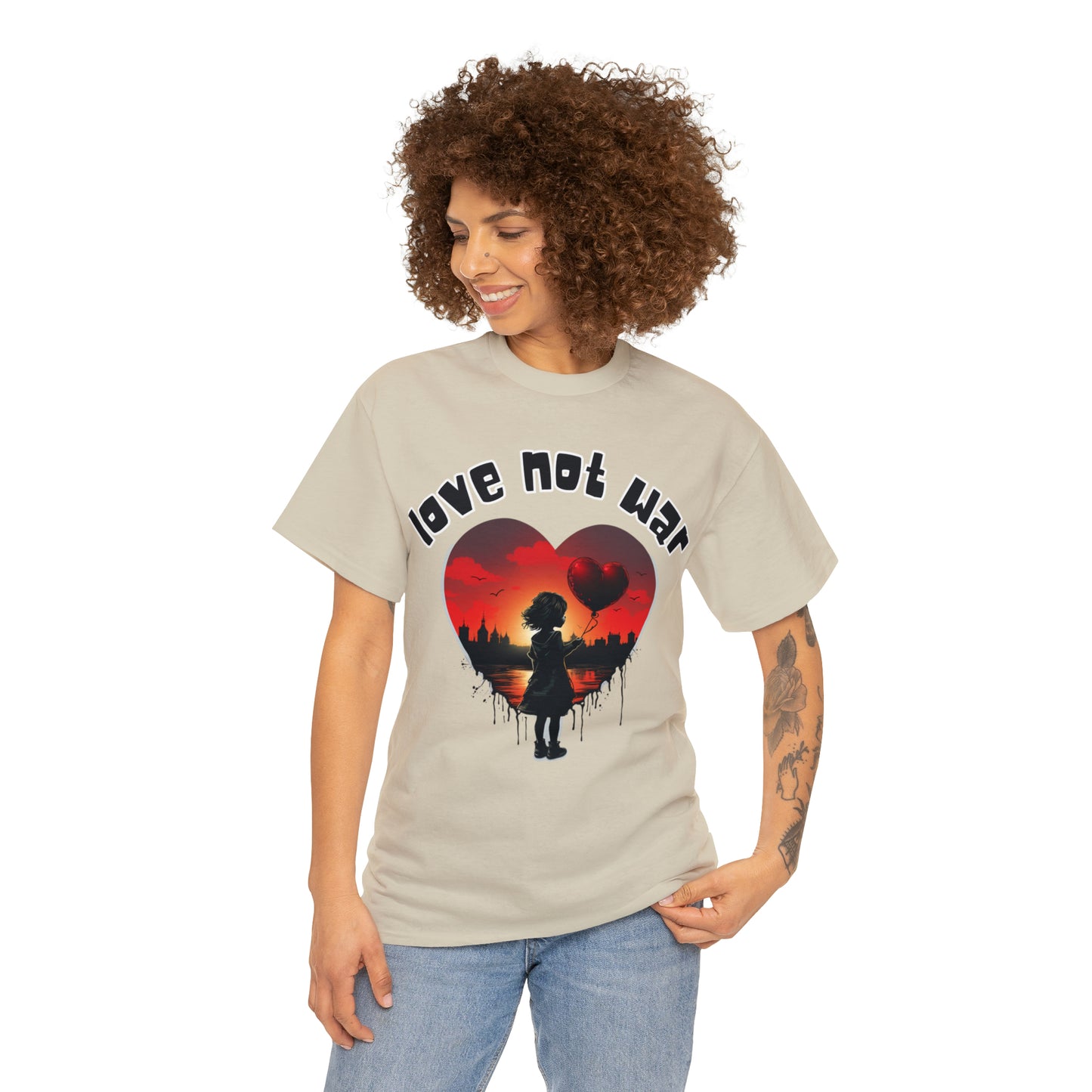 Unisex love not war Heavy Cotton Tee