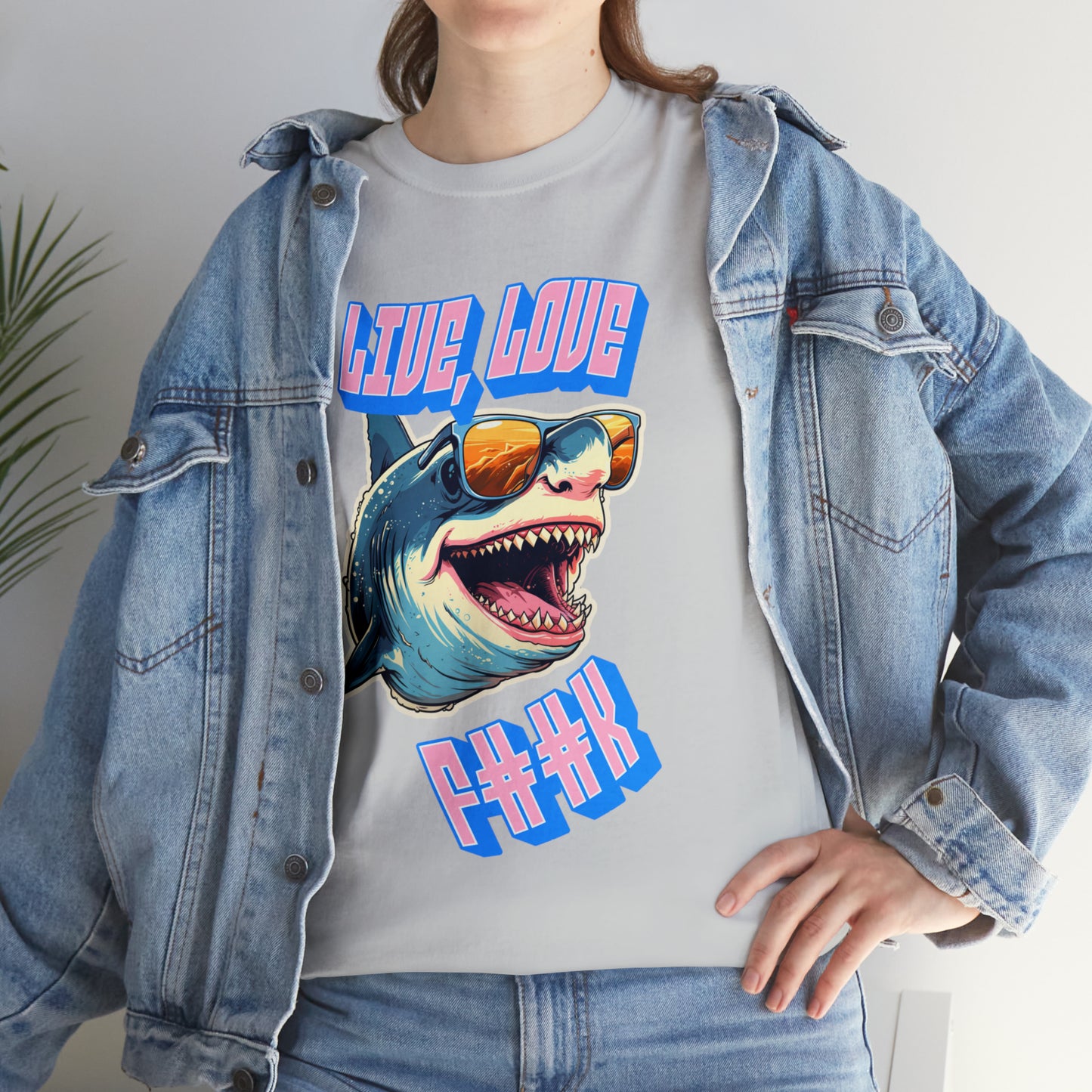 Unisex shark Heavy Cotton Tee