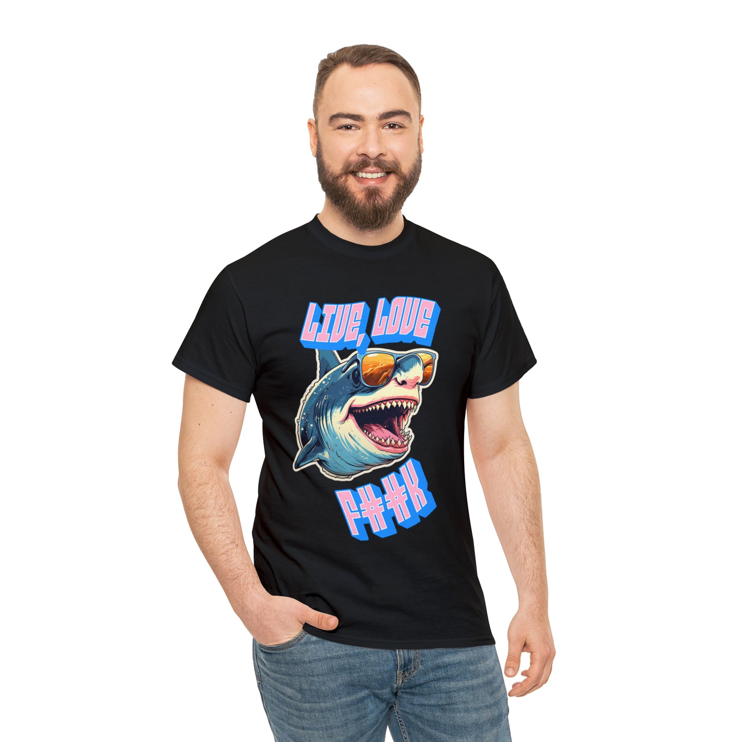 Unisex shark Heavy Cotton Tee