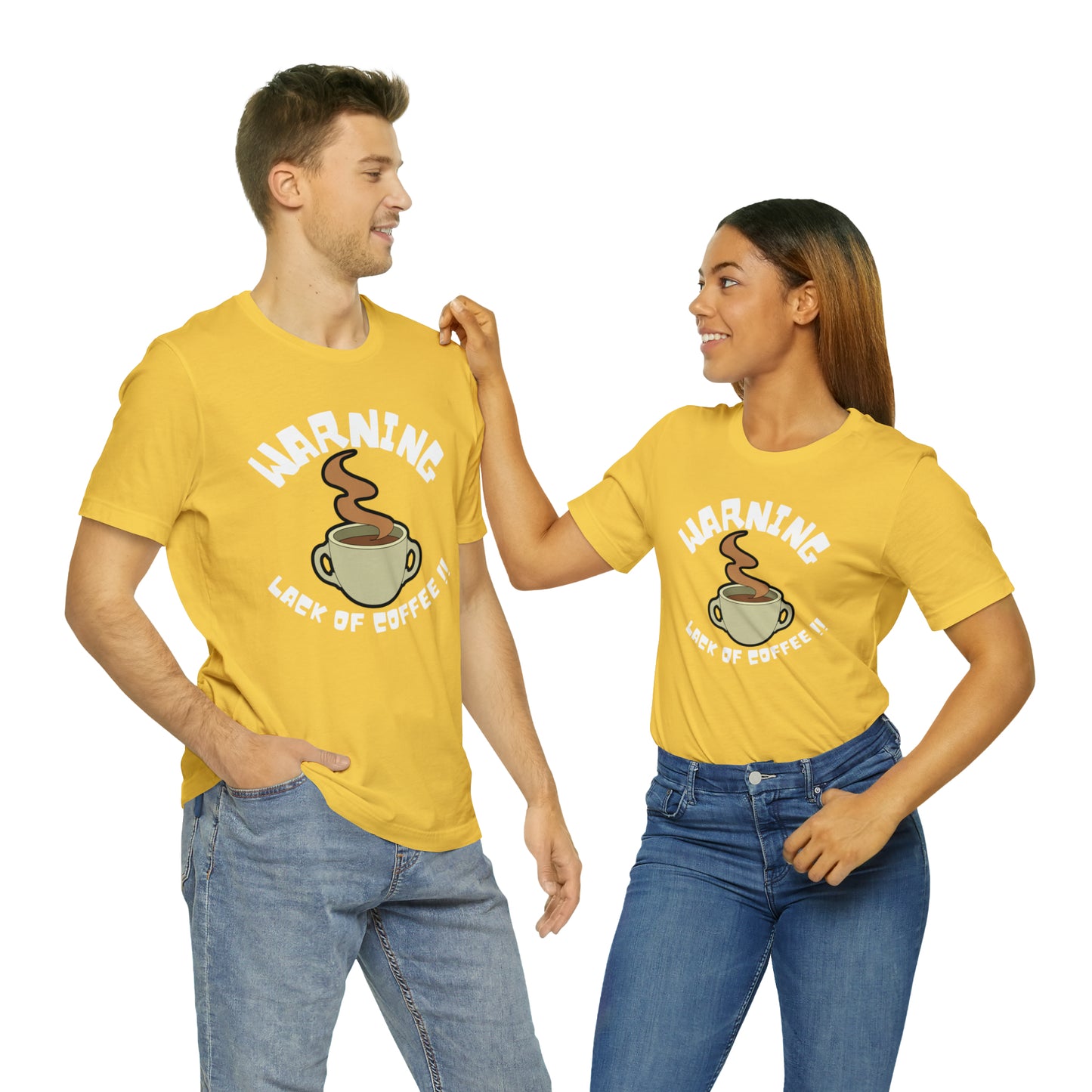 Unisex COFFEE WARNING Jersey Short Sleeve Tee