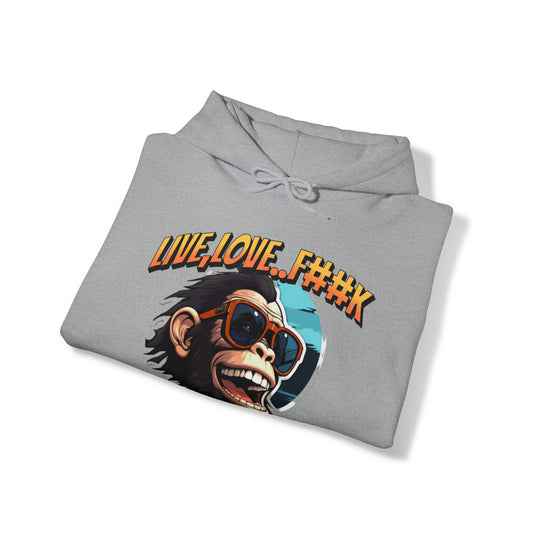 Unisex happy monkey Heavy Blend™ Hooded Sweatshirt